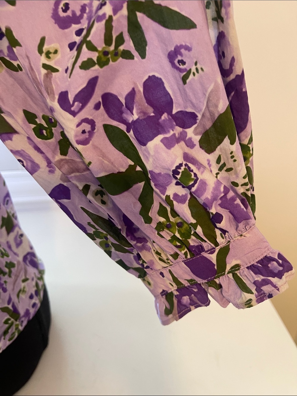 Avara  Ruffle Button-Front Top in Lavender - Picture 5 of 6